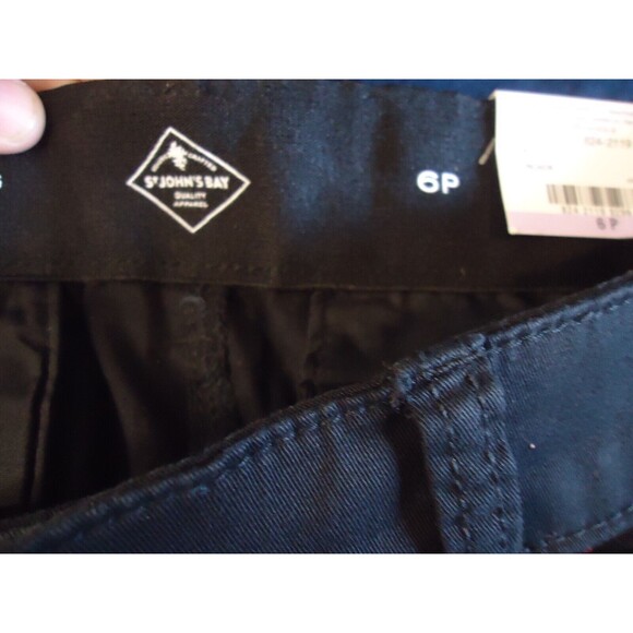 St Johns Bay Comfort Waist Secretly Slender Mid Rise Straight Leg Pants Black 6P - Picture 8 of 12